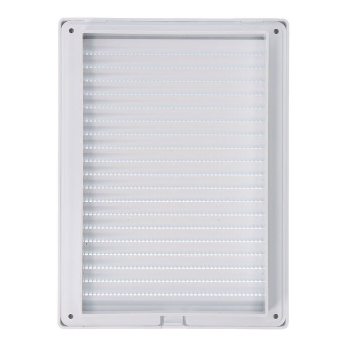 Edm Rejilla Ventilación Rectangular Empotrable con Mosquitera ABS Blanco 137x207mm