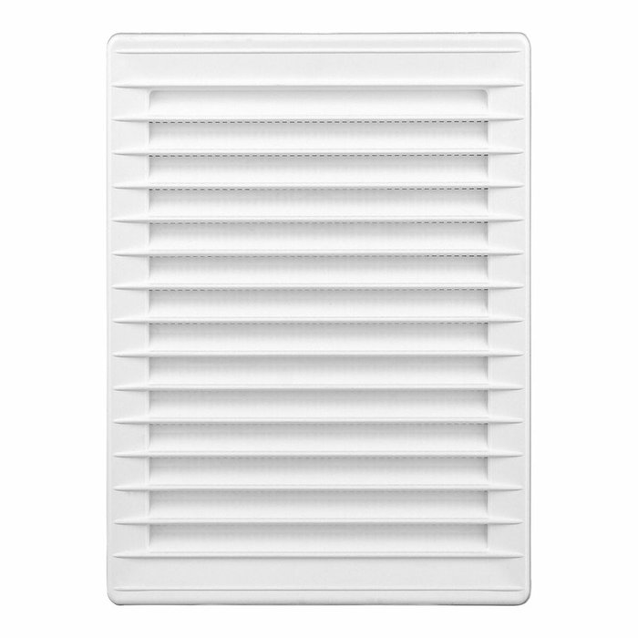 Edm Rejilla de ventilación rectangular empotrable con mosquitera blanco