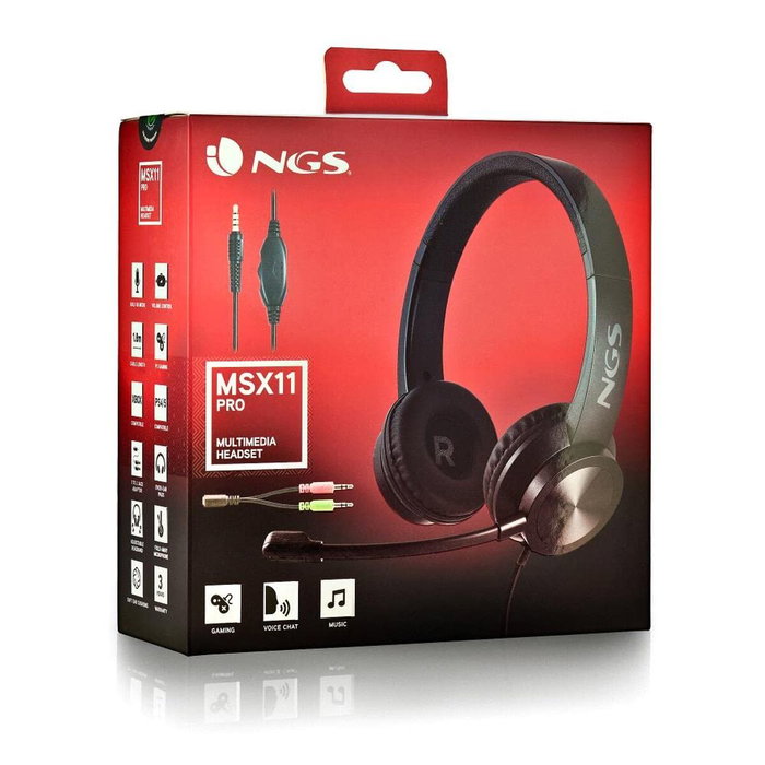 NGS MSX 10 Pro Auriculares Supraurales con Micrófono Negro