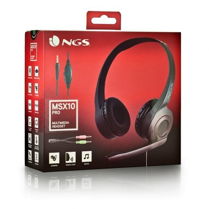NGS MSX 10 Pro Auriculares Supraurales con Micrófono Negro