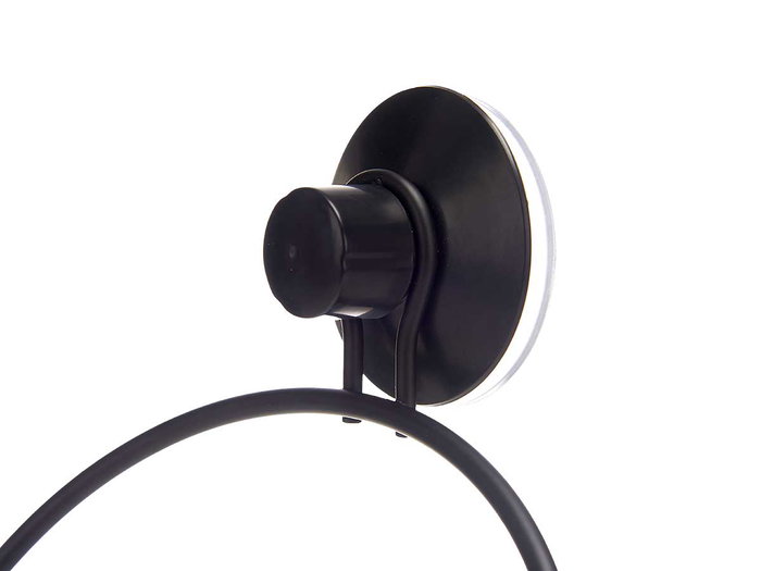 Berilo Toallero Metal Negro Mate Sencillo Ventosa 16 x 20 x 4 cm ABS Acero (Set de 12)