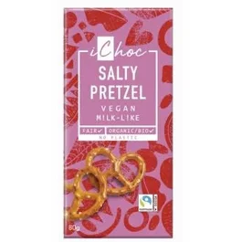 ICHOC Salty Pretzel Trozos De Pretzel Chocolate 80G Bio