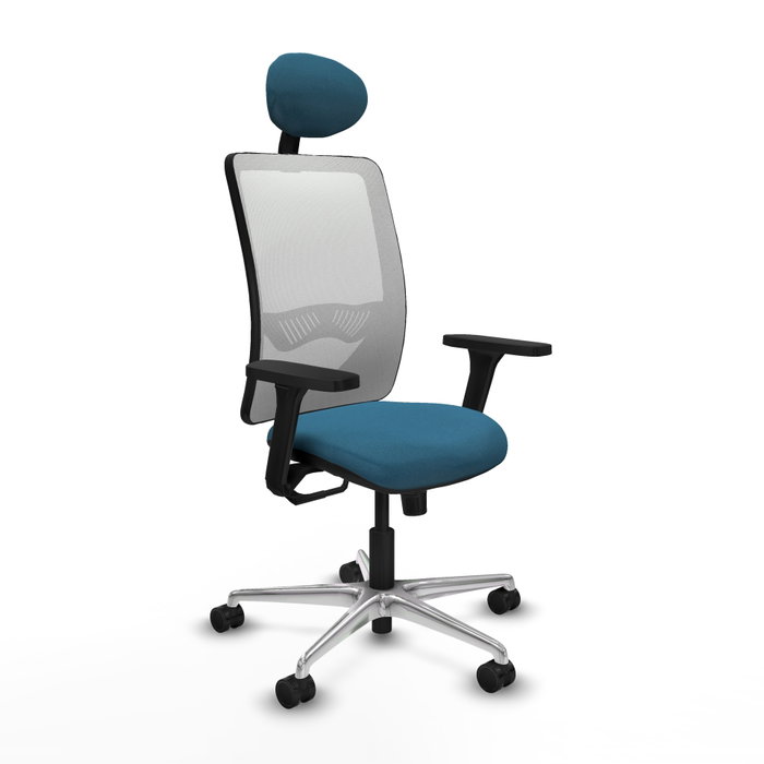 PIQUERAS Y CRESPO Silla de oficina Zulema con Mecanismo Sincro, Verde petróleo y Blanco PIQUERAS Y CRESPO Silla de oficina Zulema con Mecanismo Sincro, Verde petróleo y Blanco
