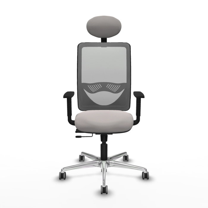 PIQUERAS Y CRESPO Silla de oficina Zulema con mecanismo Sincro/Traslack, Blanco y Gris