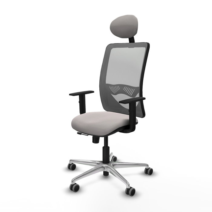 PIQUERAS Y CRESPO Silla de oficina Zulema con mecanismo Sincro/Traslack, Blanco y Gris