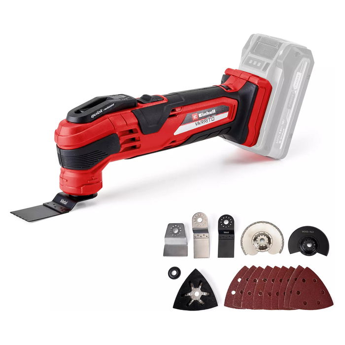 Einhell VARRITO Herramienta Multifunción a Batería, Desbastado, Lijado, Velocidad Ajustable, 20000 OPM, Ión de Litio