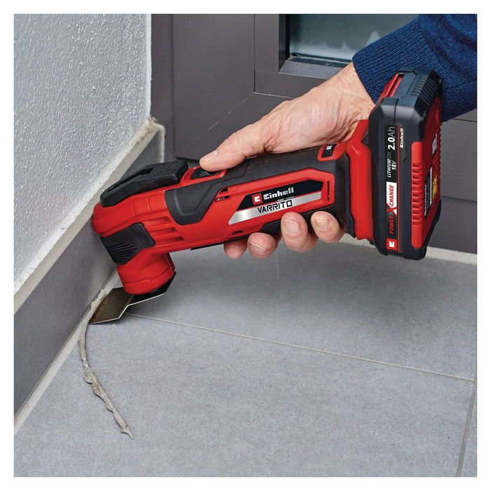 Einhell VARRITO Herramienta Multifunción a Batería, Desbastado, Lijado, Velocidad Ajustable, 20000 OPM, Ión de Litio