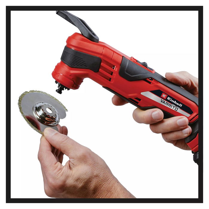 Einhell VARRITO Herramienta Multifunción a Batería, Desbastado, Lijado, Velocidad Ajustable, 20000 OPM, Ión de Litio