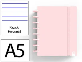 Carchivo Cuaderno Ingeniox Foam A5 80 Hojas Rayado Horizontal Rosa Pastel