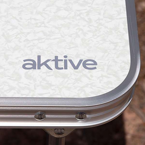 Color Baby Mesa Camping Plegable 80x60x70 cm Blanca Acero Madera MDF