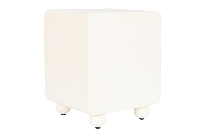 DKD Home Decor Mesita de Noche Moderna Blanco 1 Puerta 40 x 55 x 45 cm
