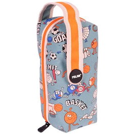 Milan Kit 4 Estuches Con Contenido Serie Especial Sports Verde, Material Escolar Incluye Goma, Lápiz, Bolígrafos, Regla, Lápices Colores y Rotuladores