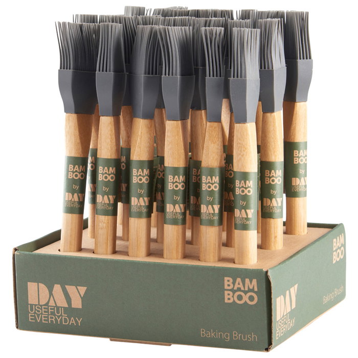 Day Pincel de silicona y bambú, gris, altura 22,5 cm