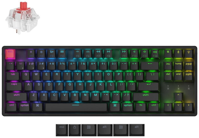Keychron K8X-J1 Teclado Mecánico 80% TKL Red Switch RGB Hot-Swap Negro