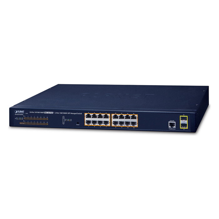 Planet GS-4210-16P2S Switch 16 Puertos PoE+ Gigabit y 2 SFP Gestionable L2/L4 Planet GS-4210-16P2S Switch 16 Puertos PoE+ Gigabit y 2 SFP Gestionable L2/L4