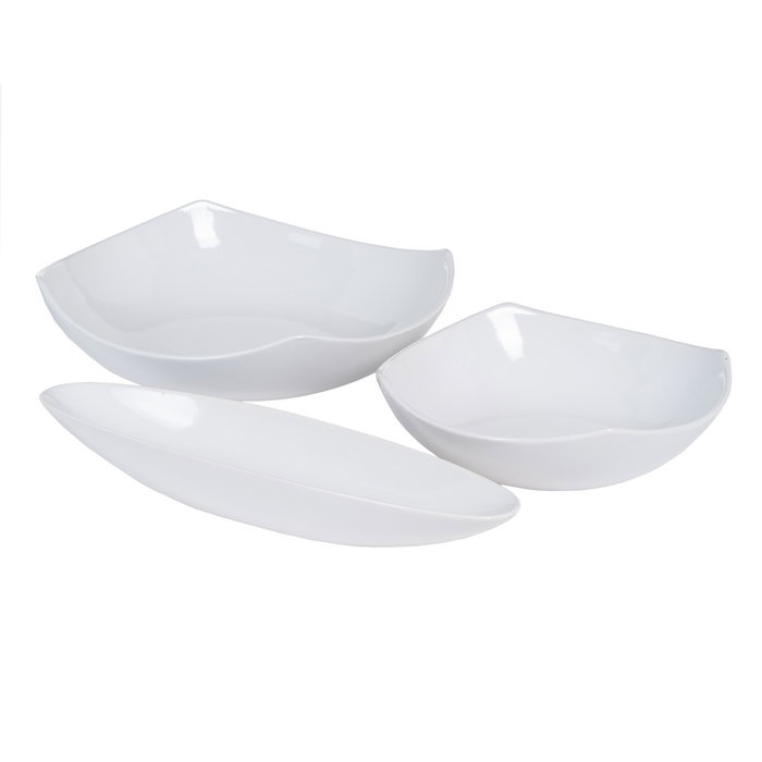 Centro Mesa Blanco Cerámica Decoración 22,50 X 22,50 X 7 cm (Set de 2)
