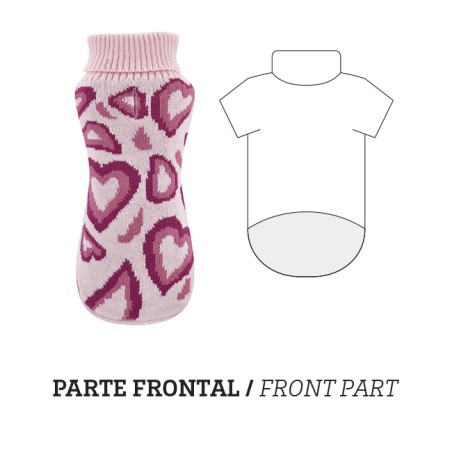 Nayeco Jersey Punto Pop Love Rosa 50 cm para Perro