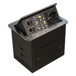 EQUIP 333341 Regleta de Sobremesa con 1xSchuko, 2xRJ45, 1xHDMI, 1xUSB, 1xVGA, Negro