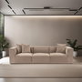 Atelier Del Sofa Sofá Sora 3 de 3 Plazas, Color Cappuccino, Tela 100% Lino, 270 cm Ancho