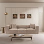 Atelier Del Sofa Sofá Sora 3 de 3 Plazas, Color Cappuccino, Tela 100% Lino, 270 cm Ancho