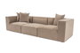 Atelier Del Sofa Sofá Sora 3 de 3 Plazas, Color Cappuccino, Tela 100% Lino, 270 cm Ancho