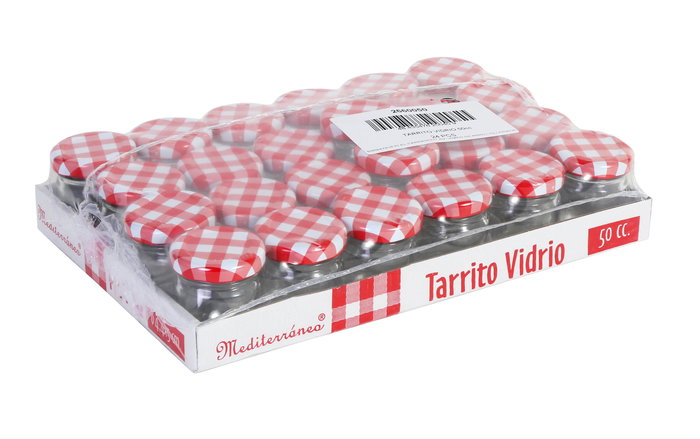 Mediterraneo Tarrito Vidrio 50 Cc C/Tapa B1 1/2 4,3x5x4,3 Cm (24 Unidades)