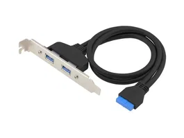 Conceptronic EMRICK11B - Tarjeta Adaptadora USB 3.0 Interna (19-pin) a 2 Puertos USB-A 3.2 Gen 1 - Cable 0.5m Negro