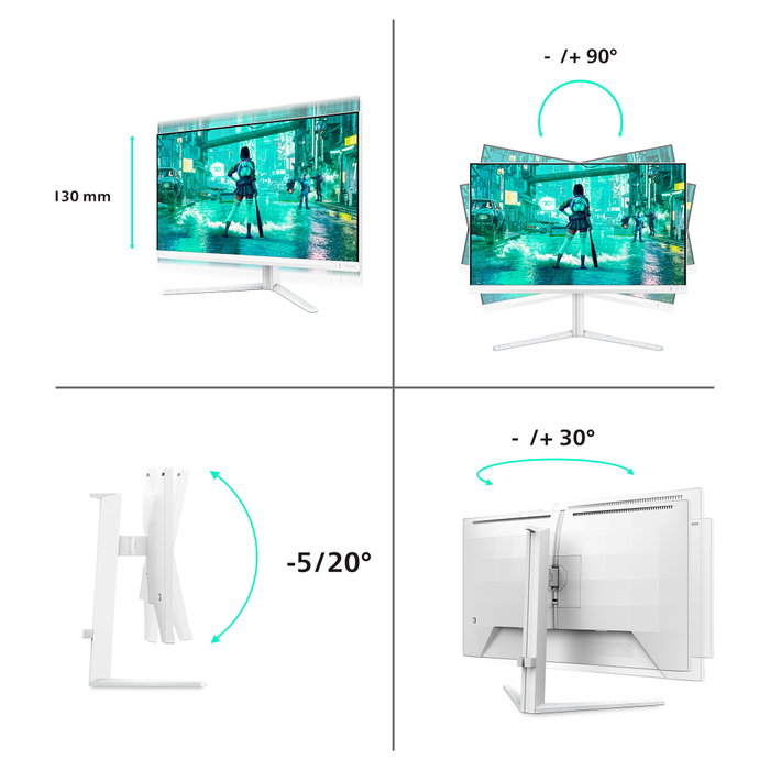 Philips Evnia 27M2N3201A Monitor Gaming Full HD 27 IPS 180 Hz Blanco Philips Evnia 27M2N3201A Monitor Gaming Full HD 27 IPS 180 Hz Blanco