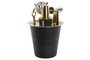 DKD Home Decor Coctel Loft Negro Dorado Inox 22 x 21 x 22 cm Set de 7