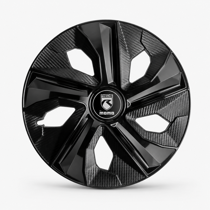 Momo Tapacubos Blade Brillante Negro Carbón 14 - 4 Piezas