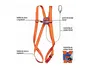 Faru Arnés de Protección Anticaídas Básico con Cuerda Incorporada de 1 m