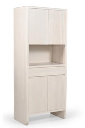 DKD Home Decor Armario Ropero Moderno, Blanco, 82x45x195 cm, con 4 Puertas, 1 Cajón y 2 Estanterías