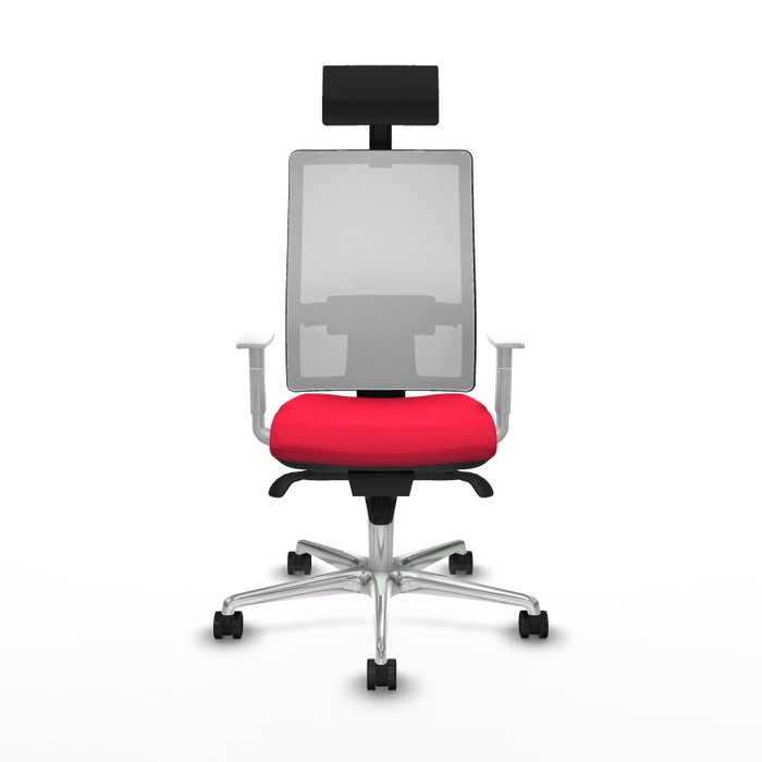 PIQUERAS Y CRESPO Silla de oficina Horna con mecanismo Sincro, Rojo y Blanco