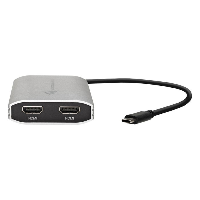 OWC CADPDL2HDMI Adaptador USB-C a Doble HDMI 4K 3840x2160 60Hz para Windows, Mac, Android, 0.26 m, Plateado