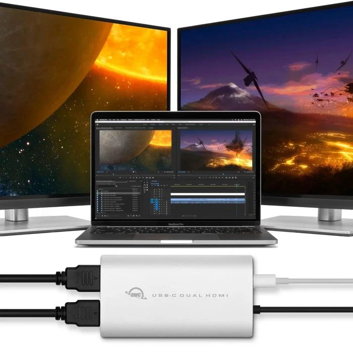 OWC Adaptador gráfico USB-C a doble HDMI CADPDL2HDMI 4K Plata