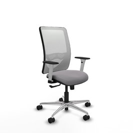 PIQUERAS Y CRESPO Silla de oficina Zulema Gris y Blanco con mecanismo Sincro