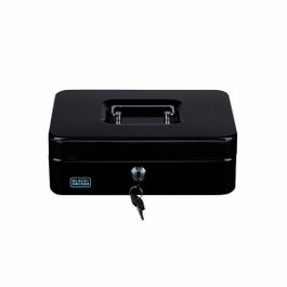 Black+Decker Caja de caudales con 5 divisiones y 2 llaves, 25 x 8,5 x 18 cm