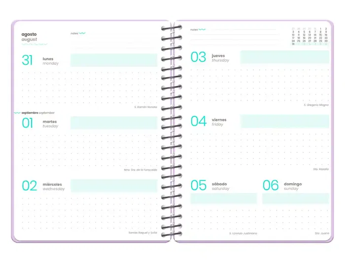 Liderpapel Agenda Escolar 2026-2027 Fantasy F A6+ Semana Vista Espiral Bilingüe Teens - Sacapuntas