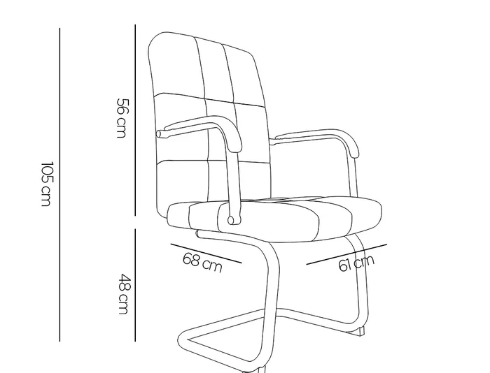 Q-connect Silla de Escritorio Pia Ve Simil Piel Blanca, Base Metálica, Uso Dirección, Dimensiones 1050x610x680mm