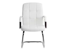 Q-connect Silla de Escritorio Pia Ve Simil Piel Blanca, Base Metálica, Uso Dirección, Dimensiones 1050x610x680mm