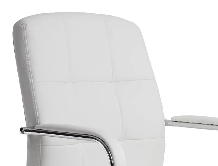 Q-connect Silla de Escritorio Pia Ve Simil Piel Blanca, Base Metálica, Uso Dirección, Dimensiones 1050x610x680mm