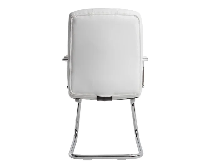 Q-connect Silla de Escritorio Pia Ve Simil Piel Blanca, Base Metálica, Uso Dirección, Dimensiones 1050x610x680mm