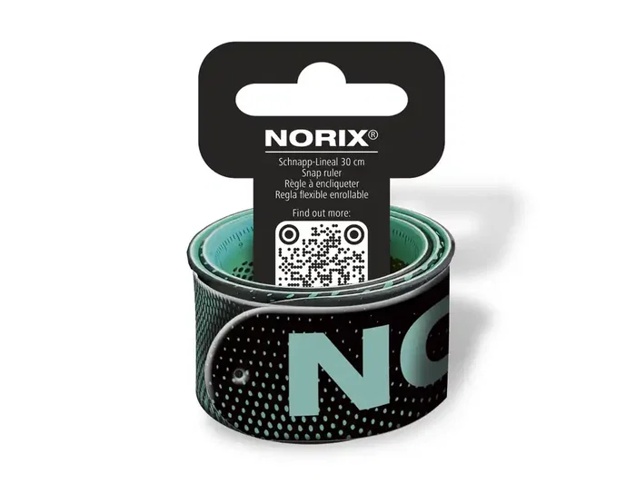 Staedtler Regla Norix 565 30 Flexible Enrollable 30 cm, 2 en 1 (Regla y Pulsera), Color Surtido (Amarillo, Coral, Turquesa) - Expositor de 12 Unidades