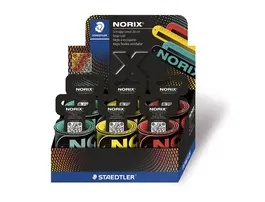 Staedtler Regla Norix 565 30 Flexible Enrollable 30 cm, 2 en 1 (Regla y Pulsera), Color Surtido (Amarillo, Coral, Turquesa) - Expositor de 12 Unidades