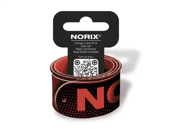 Staedtler Regla Norix 565 30 Flexible Enrollable 30 cm, 2 en 1 (Regla y Pulsera), Color Surtido (Amarillo, Coral, Turquesa) - Expositor de 12 Unidades