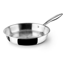 Ibili Sartén Triply Natural Tricapa Inox/Alum/Inox sin Recubrimiento Antiadherente, Para Todo Fuego y Horno, Mango Aislante, Ø16 cm