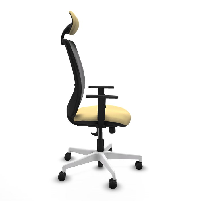 PIQUERAS Y CRESPO Silla de oficina Zulema con mecanismo Sincro, Crema y Negro PIQUERAS Y CRESPO Silla de oficina Zulema con mecanismo Sincro, Crema y Negro