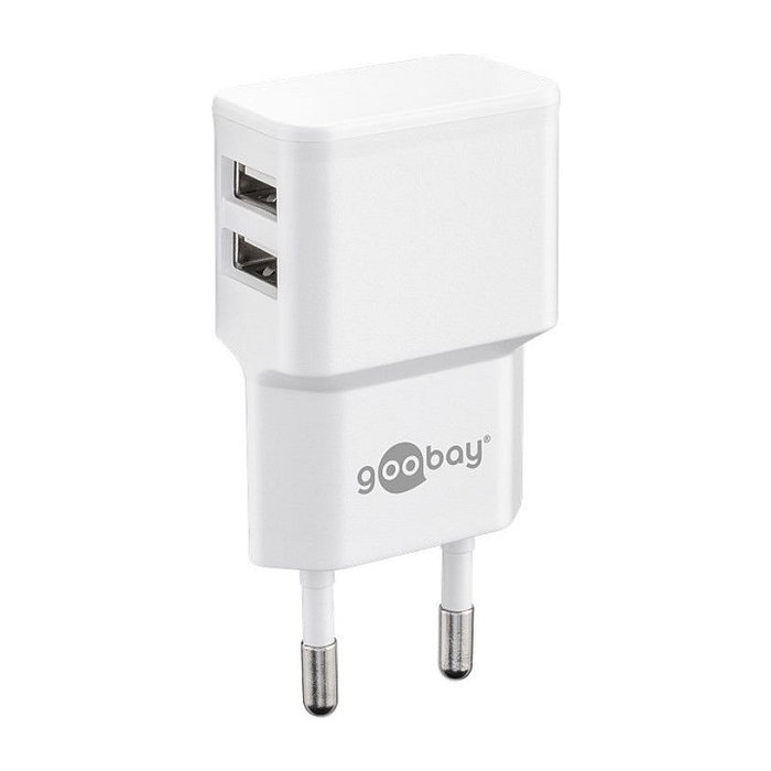 Goobay Cargador de red Dual USB-A 12W Blanco Goobay Cargador de red Dual USB-A 12W Blanco