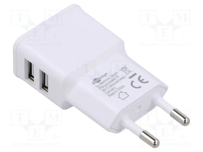 Goobay Cargador de red Dual USB-A 12W Blanco Goobay Cargador de red Dual USB-A 12W Blanco
