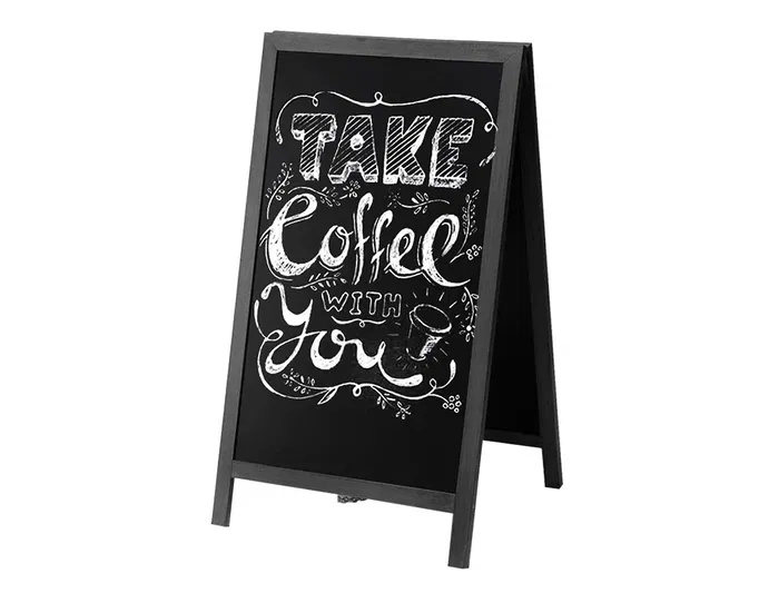 Liderpapel Pizarra Negra Caballete Doble Cara Madera para Rotulador Tiza 55x85 cm